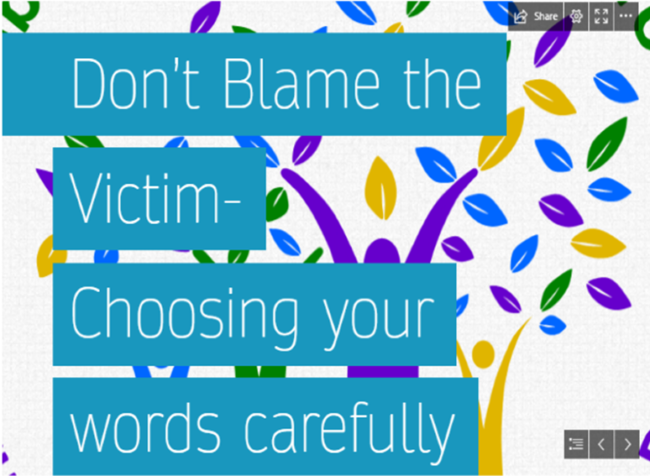 Don’t blame the victim